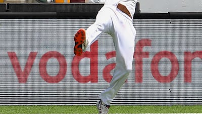 India's Mohammed Siraj drops a catch off Steve Smith on the boundary. AP