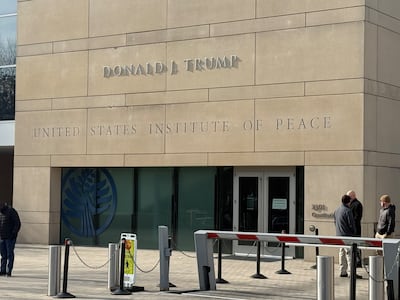 The US Institute of Peace in Washington has had Donald Trump's name added. Thomas Watkins / The National