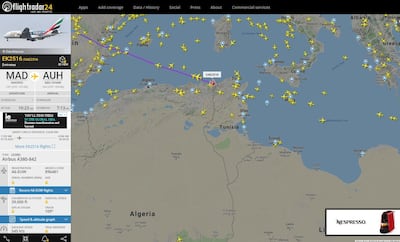 Real Madrid's special flight on Flightradar24.