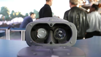 The new Google Daydream View virtual reality headset. John G Mabanglo / EPA