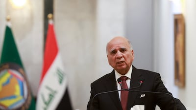 Iraqi Foreign Minister Fuad Hussein speaks during a press conference held in Baghdad. Reuters