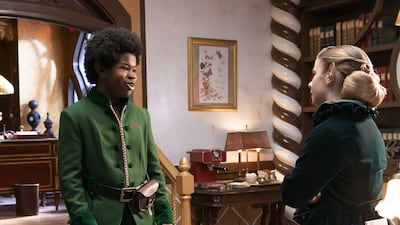 Devin Bright, left, and Lawler as elves