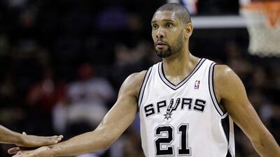 Tim Duncan led the point scoring for the San Antonio Spurs.