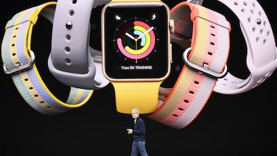 Tim Cook, chief executive officer of Apple Inc., speaks about Apple Watch during an event at the Steve Jobs Theater in Cupertino, California. David Paul Morris / Bloomberg