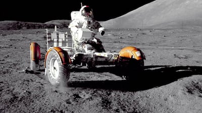 Apollo 17 in 1972 was the last of the Apollo missions, with the crew setting two records, including the longest stay on the Moon and the longest Moonwalk. Here, mission commander Eugene A Cernan, is seen riding the Lunar Roving Vehicle. Photo: Nasa