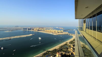 Another view of Dubai from the five-bedroom penthouse in Ocean Heights. Courtesy Christie’s International Real Estate