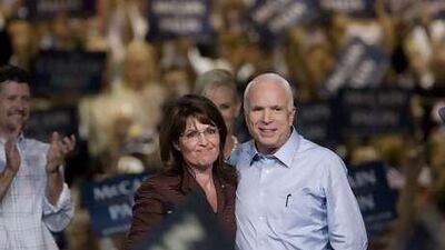 Partners in crime: the Alaska governor Sarah Palin and Senator John McCain have been under fire for opportunistic flip-flopping.
