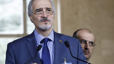Syrian chief negotiator Bashar al Jaafari Salvatore Di Nolfi / Keystone via AP
