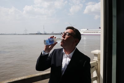 Andy Burnham on a visit to Gravesend, in south-east England, but the former mayor of Manchester has aimed to keep a focus on the North. Getty Images
