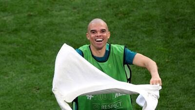 Pepe of Portugal interacts with the fans. Getty Images