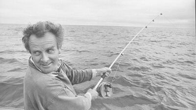 John le Carre shark fishing in 1974. Getty Images