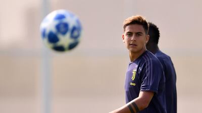 Paulo Dybala takes part in training. AFP