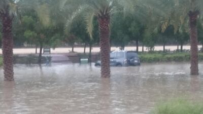 Flooded cars in Remraam, Dubai. Courtesy Anja Dalby