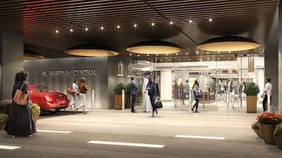 Rendering of the entrance of Al Maryah Central, a 2.3 million-square-foot super-regional shopping centre located at the core of Al Maryah Island in Abu Dhabi. Courtesy Gulf Related
