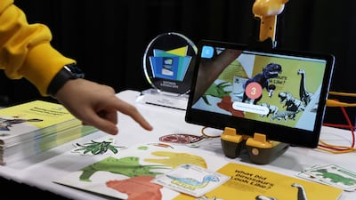 Woongjin Thinkbig's ARpedia is a paper book that interacts with digital content and AR technology to give users a new reading experience. Getty