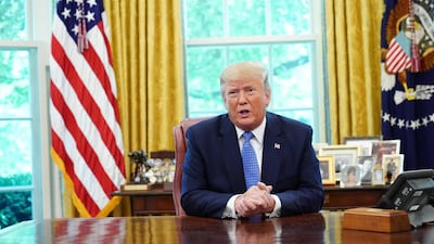 US President Donald Trump said that he had no exit strategy for Iran hours after the country's Supreme Leader Ali Khamenei called the fresh sanctions “an attack on the nation". AFP / MANDEL NGAN