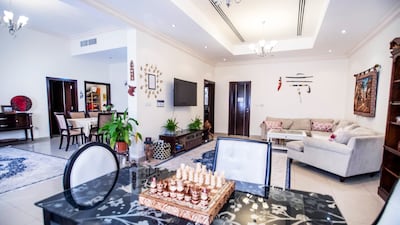 The dining and living room area.