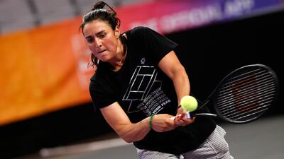 Ons Jabeur practices ahead of the WTA Finals in Fort Worth, Texas. AP