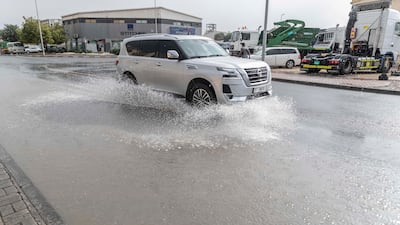 A huge puddle in Al Quoz. Antonie Robertson / The National
