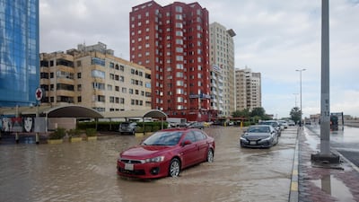 Vehicles in flood water in the Fahaheel area of Kuwait City. EPA