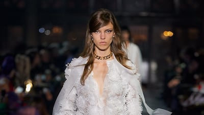 Saying it with applique flowers at the Valentino spring/summer 2022 show