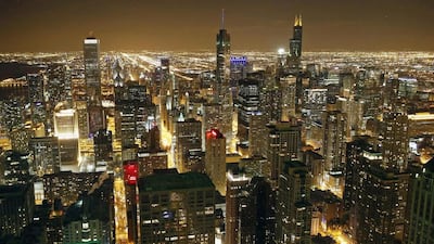 The twinkling Chicago skyline. Emirates is to launch flights to the US city on August 5. Jim Young / Reuters