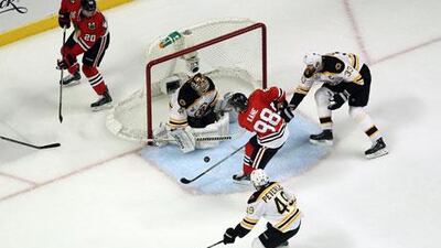 The Boston Bruins goal was constantly barraged in Game 1. Jonathan Daniel / Getty Images / AFP