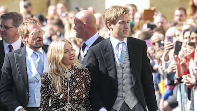 Actress Sienna Miller and art heir Lucas Zwirner arriving at the wedding of Ellie Goulding and Caspar Jopling. GC Images