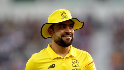 Trent Rockets' Rashid Khan during The Hundred match at Trent Bridge, Nottingham. Picture date: Friday August 13, 2021.