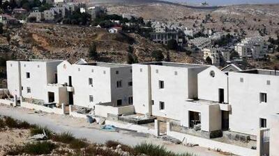 Apartment blocks under construction at Pisgat Zeev, an urban settlement in an area Israel annexed to Jerusalem after capturing it in the 1967 war.
