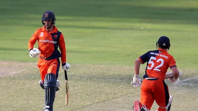 Ryan ten Doeschate, left, starred with the bat to help Netherlands beat Ireland. Chris Whiteoak / The National