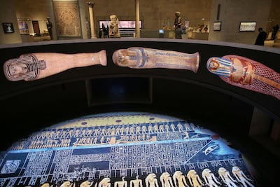 Visitors at the Museum of Egyptian Civilisation, in the historic city of Al Fustat, during its official opening on April 4. AFP