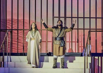 Lebanese mezzo-soprano Mariam Mawad and Lebanese-American tenor Amine Hachem star in the production of Antar and Abla. Photo: Arabic Opera