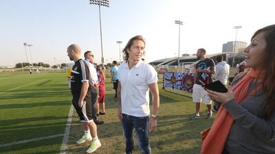 Former Real Madrid player Michel Salgado shown at a Dubai training session in February 2014. Jaime Puebla / The National