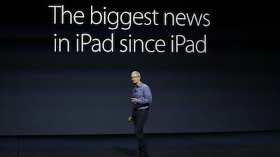 Apple said the bigger screen offers improved viewing for movies, while the company is also promoting the device for workers who will use specialised business apps. Monica Davey / EPA