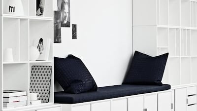 White lacquered storage units from Montana: Montana is a family-owned company, founded by Peter J Lassen in 1982 and based on the island of Funen in Denmark. It manufactures shelving systems, tables and chairs for the home and office. The Montana shelving system, designed by Lassen himself, is a flexible modular system available in a variety of colours. Every product is crafted at the company’s production site in Funen.