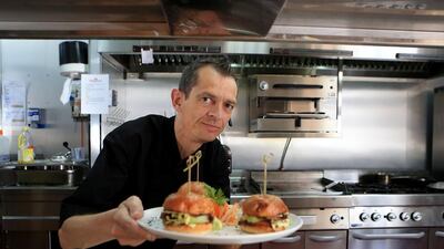 Chef Eric Tavernier at Dippers Restaurant in Khalidiya. (Ravindranath K / The National)