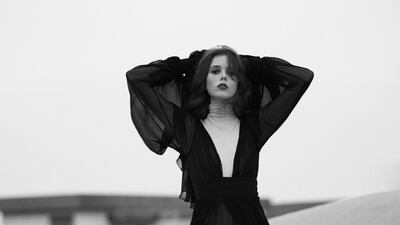 Dress, Dh20,850, Saint Laurent by Anthony Vaccarello. Turtle-neck dress (worn underneath), Dh1,695, Kristina Fidelskaya. Shoes, Dh4,477, Dolce & Gabbana. Earrings (just seen), Dh1,800, Dior.