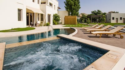 The home comes with five en-suite bedrooms, an upstairs study and family room with a terrace, a separate ground floor formal living and dining areas with a family living area, a family kitchen and a service kitchen, a laundry, one basement room with a bathroom, a self-contained maid’s living quarters, three-car garage, powder room, two private cooled and covered courtyards, landscaped gardens, a swimming pool, a plunge pool, a barbeque area and plenty of rooftop terraces. Courtesy Luxhabitat