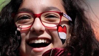 A fan smiles before the Egypt vs Uruguay match at Ekaterinburg Arena, Yekaterinburg, Russia. Natacha Pisarenko / AP Photo