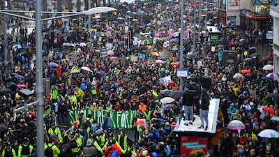 Police estimated around 20,000 people turned out to demonstrate against climate change. Reuters