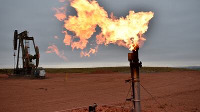 Natural gas flaring at an oilfield. Europe could face higher gas prices if the Ukraine conflict escalates further. AP