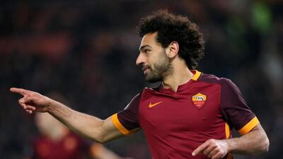 Mohamed Salah scored two and assisted another in Roma's 4-1 win over Fiorentina on Friday night. Alessandro Di Meo / EPA