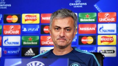 Chelsea manager Jose Mourinho reacts during a press conference last week ahead of his team's Champions League match. Andy Rain / EPA / December 9, 2015
