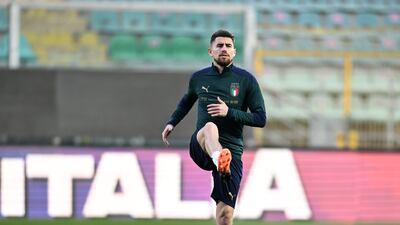 Jorginho of Italy goes through his warmup routine. Getty Images
