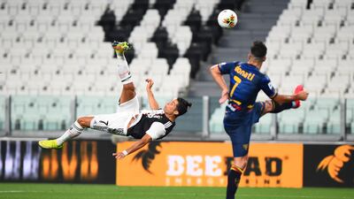 Ronaldo attempts an overhead kick. Reuters