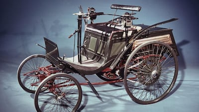 How times have changed from the first automobiles, such as the Benz Velo (1894). Courtesy Ann Ronan / Mercedes GMBH / Universal History Archive / Getty Images.