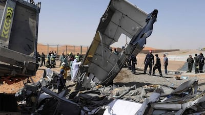 Nineteen Bangladeshi maintenance workers were among the 21 people killed in Al Ain on February 4, 2013, when a lorry hit a bus in the country’s deadliest road crash. Courtesy Al Ain Police