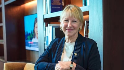 Swedish Minister for Foreign Affairs Margot Wallstrom said there is 'no short cut or magic wand to wave' to bring peace to Yemen. Victor Besa / The National