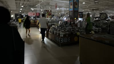 Shoppers at Carrefour in Sharjah's Al Zahia Mall found themselves in the dark on Sunday. Sharjah: Photo: Paul Bingley